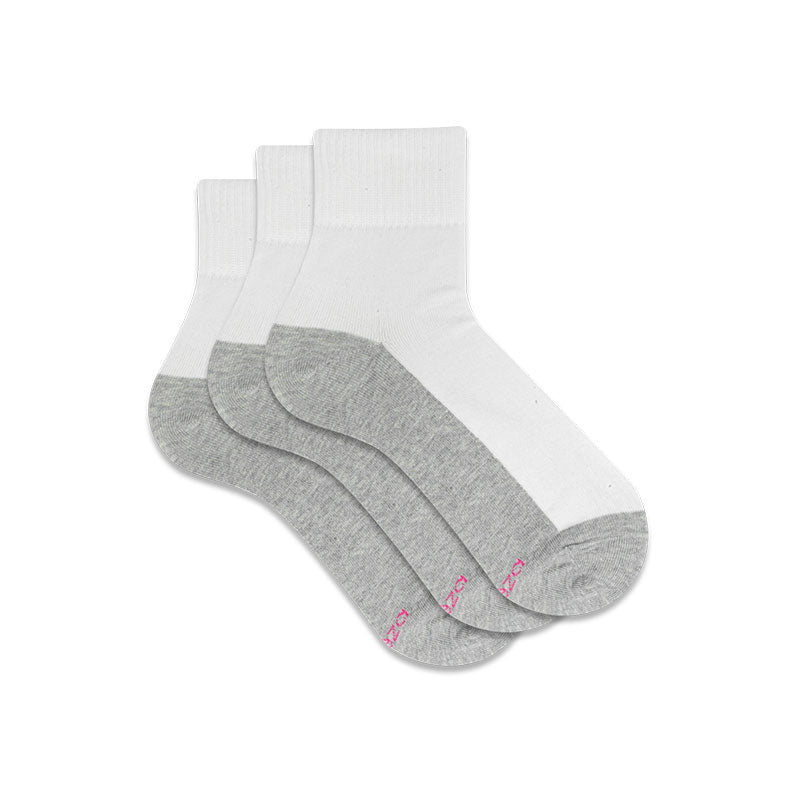 TRIPACK TOBILLERAS DELGADAS COLOR BLANCO CON PLANTA GRIS